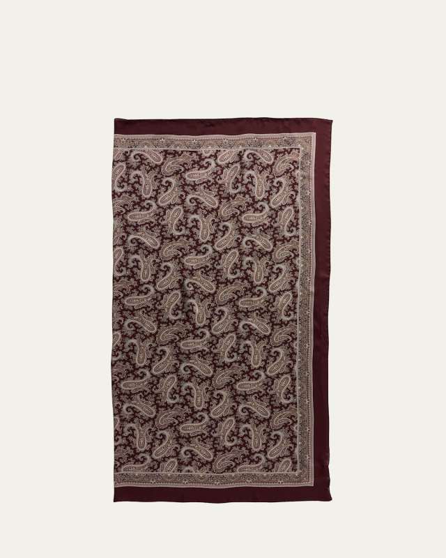 Paisley Silk Charmeuse Scarf